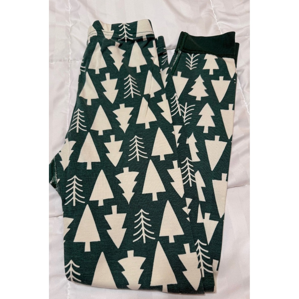 Hanna Andersson Green and White Kids Pajama Bottoms